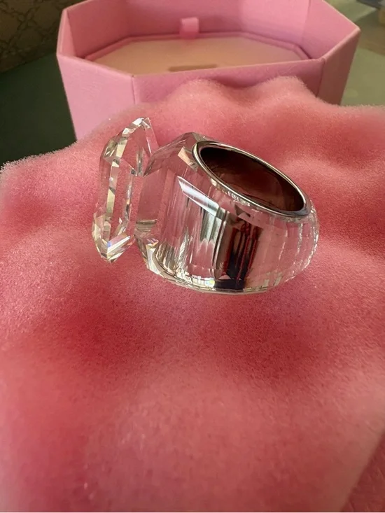 New Swarovski Lucent Cocktail Ring Octagon Cut Clear Crystal w/ Box - Picture 2 of 10